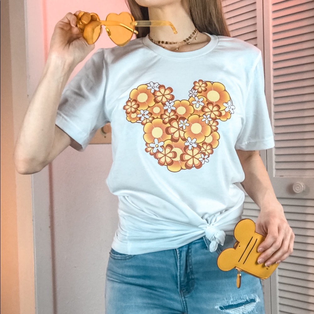 Flower Mickey Ears || Disney Tee Shirt